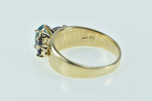 10K Blue Topaz Iolite Statement Ring Yellow Gold