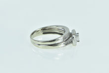 Load image into Gallery viewer, 10K Invis. Princess Diamond Halo Engagement Set Ring White Gold