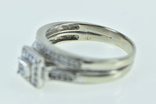 Load image into Gallery viewer, 10K Invis. Princess Diamond Halo Engagement Set Ring White Gold