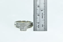 Load image into Gallery viewer, 10K Invis. Princess Diamond Halo Engagement Set Ring White Gold