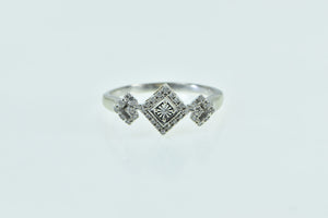 10K Reversible Diamond Square Engagement Ring Yellow Gold