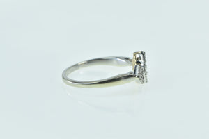 10K Reversible Diamond Square Engagement Ring Yellow Gold