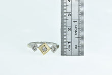 Load image into Gallery viewer, 10K Reversible Diamond Square Engagement Ring Yellow Gold