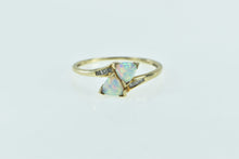 Load image into Gallery viewer, 10K Trillion Syn. Opal Diamond Accent Bypass Ring Yellow Gold