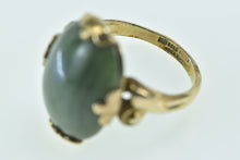 Load image into Gallery viewer, Gold Filled 1960&#39;s Nephrite Emerald Ornate Cabochon Ring