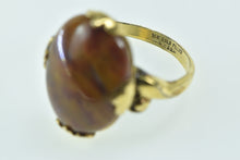 Load image into Gallery viewer, Gold Filled Brown Marbled Cabochon Oval Statement Ring