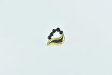 Load image into Gallery viewer, 14K Sapphire Curved Heart Single Stud Earring Yellow Gold