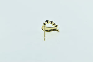 14K Sapphire Curved Heart Single Stud Earring Yellow Gold