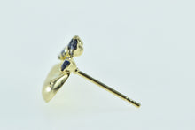 Load image into Gallery viewer, 14K Sapphire Curved Heart Single Stud Earring Yellow Gold