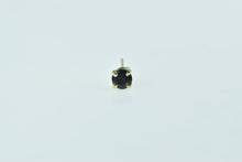 Load image into Gallery viewer, 14K Round Sapphire Solitaire Single Stud Earring Yellow Gold