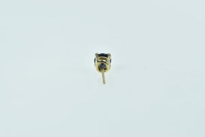 14K Round Sapphire Solitaire Single Stud Earring Yellow Gold