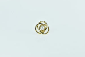 14K Pearl Celtic Knot Woven Design Single Stud Earring Yellow Gold