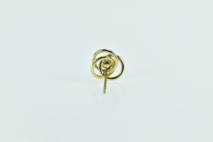 14K Pearl Celtic Knot Woven Design Single Stud Earring Yellow Gold
