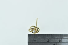 Load image into Gallery viewer, 14K Pearl Celtic Knot Woven Design Single Stud Earring Yellow Gold