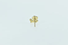 Load image into Gallery viewer, 14K Diamond Cut Rose Flower Vintage Single Stud Earring Yellow Gold