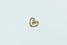 Load image into Gallery viewer, 14K Single Heart Two Tone Love Symbol Stud Earring Yellow Gold