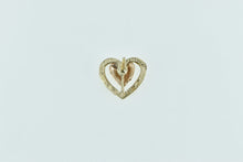 Load image into Gallery viewer, 14K Single Heart Two Tone Love Symbol Stud Earring Yellow Gold