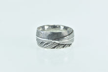 Load image into Gallery viewer, Sterling Silver Ornate Feather Wrap Bird Nature Wedding Ring