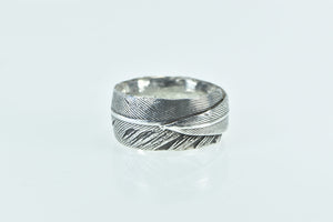 Sterling Silver Ornate Feather Wrap Bird Nature Wedding Ring