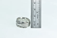 Load image into Gallery viewer, Sterling Silver Ornate Feather Wrap Bird Nature Wedding Ring