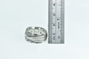 Sterling Silver Ornate Feather Wrap Bird Nature Wedding Ring