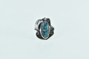 Sterling Silver Southwestern Turquoise Ornate Feather Childs Ring