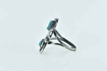 Load image into Gallery viewer, Sterling Silver Turquoise Vintage Feather Leaf Southwestern Ring