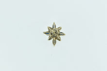 Load image into Gallery viewer, 14K Single Sapphire Diamond Flower Cluster Earring Yellow Gold