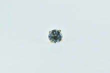 Load image into Gallery viewer, 14K Round Blue CZ Solitaire Vintage Single Earring Yellow Gold