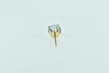 Load image into Gallery viewer, 14K Round Blue CZ Solitaire Vintage Single Earring Yellow Gold