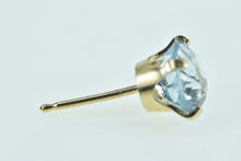 Load image into Gallery viewer, 14K Round Blue CZ Solitaire Vintage Single Earring Yellow Gold