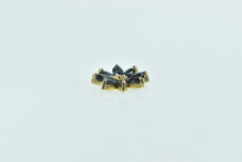 Load image into Gallery viewer, 14K Sapphire Flower Stud Enhancer Single Earring Jacket Yellow Gold