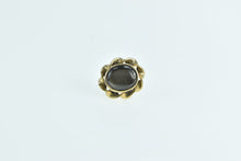 Load image into Gallery viewer, 14K Black Star Sapphire Twist Trim Vintage Lapel Pin/Brooch Yellow Gold