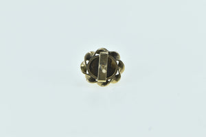 14K Black Star Sapphire Twist Trim Vintage Lapel Pin/Brooch Yellow Gold