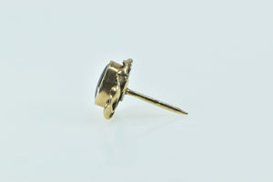 14K Black Star Sapphire Twist Trim Vintage Lapel Pin/Brooch Yellow Gold