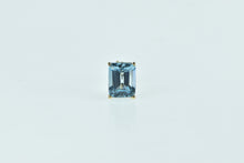 Load image into Gallery viewer, 14K Emerald Cut Blue Topaz Solitaire Single Earring Yellow Gold