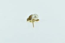 Load image into Gallery viewer, 14K 5.3mm Pearl Diamond Accent Single Earring Yellow Gold