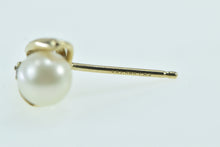 Load image into Gallery viewer, 14K 5.3mm Pearl Diamond Accent Single Earring Yellow Gold