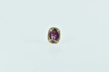 Load image into Gallery viewer, 14K Purple Tourmaline Oval Solitaire Single Stud Earring Yellow Gold