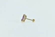 Load image into Gallery viewer, 14K Purple Tourmaline Oval Solitaire Single Stud Earring Yellow Gold