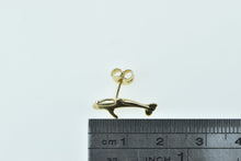 Load image into Gallery viewer, 14K Dolphin Jumping Ocean Animal Single Stud Earring Yellow Gold