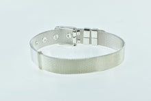 Load image into Gallery viewer, Sterling Silver 10.1mm Mesh Buckle Adjustable Chain Bracelet 5.25&quot;-7&quot;