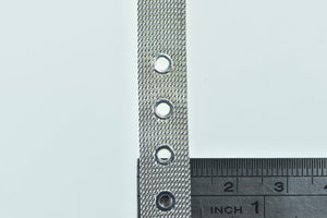 Sterling Silver 10.1mm Mesh Buckle Adjustable Chain Bracelet 5.25"-7"