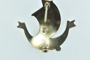 Sterling Silver Norwegian Enamel Ancient Viking Ship Pin/Brooch