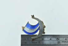 Load image into Gallery viewer, Sterling Silver Norwegian Enamel Ancient Viking Ship Pin/Brooch