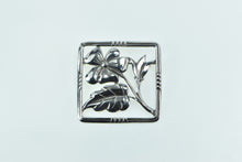 Load image into Gallery viewer, Sterling Silver Danecraft Vintage Square Framed Flower Pin/Brooch