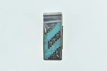 Load image into Gallery viewer, Sterling Silver Turquoise Inlay Southwestern Engraved Money Clip