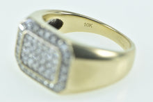 Load image into Gallery viewer, 10K 0.75 Ctw Pave Diamond Squared Statement Ring Yellow Gold