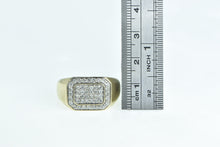 Load image into Gallery viewer, 10K 0.75 Ctw Pave Diamond Squared Statement Ring Yellow Gold