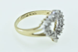 10K Diamond Cluster Vintage Heart Love Symbol Ring Yellow Gold